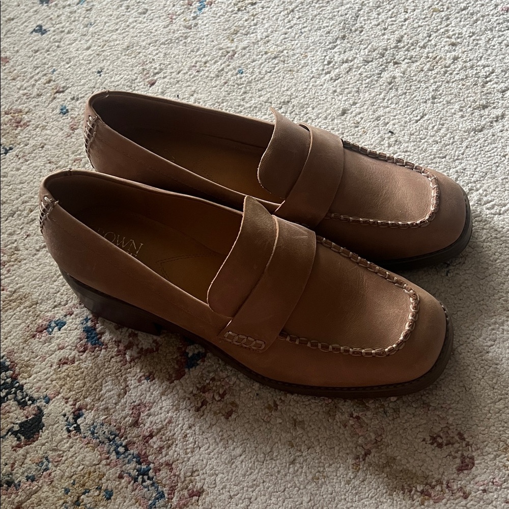 Vintage Crown Leather Loafers